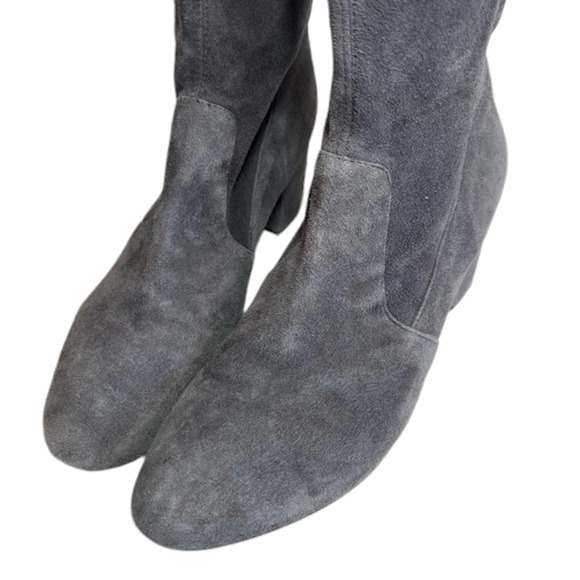 Schutz Tamarah slate gray stretch suede leather tall over knee boots size 8.5 - Picture 5 of 15